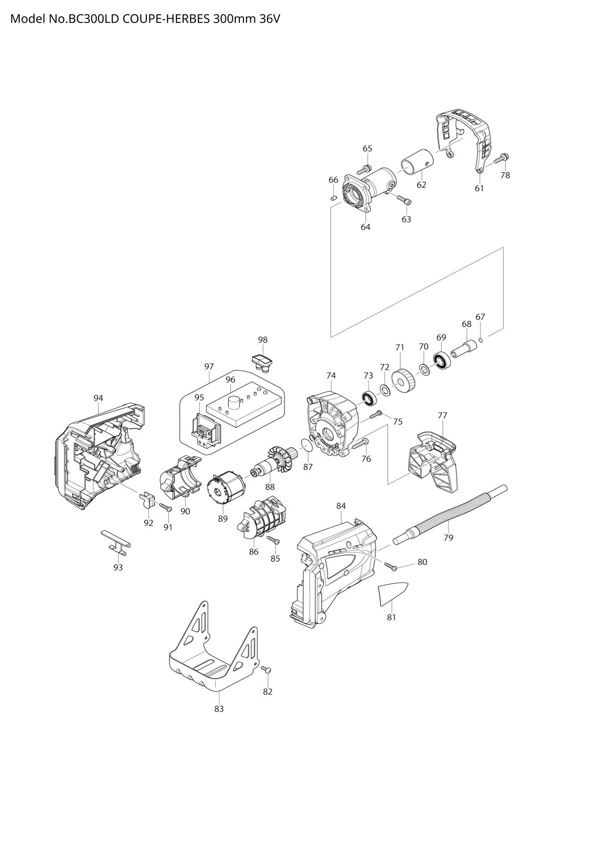Pièces détachées débroussailleuse Makita BC300LD
