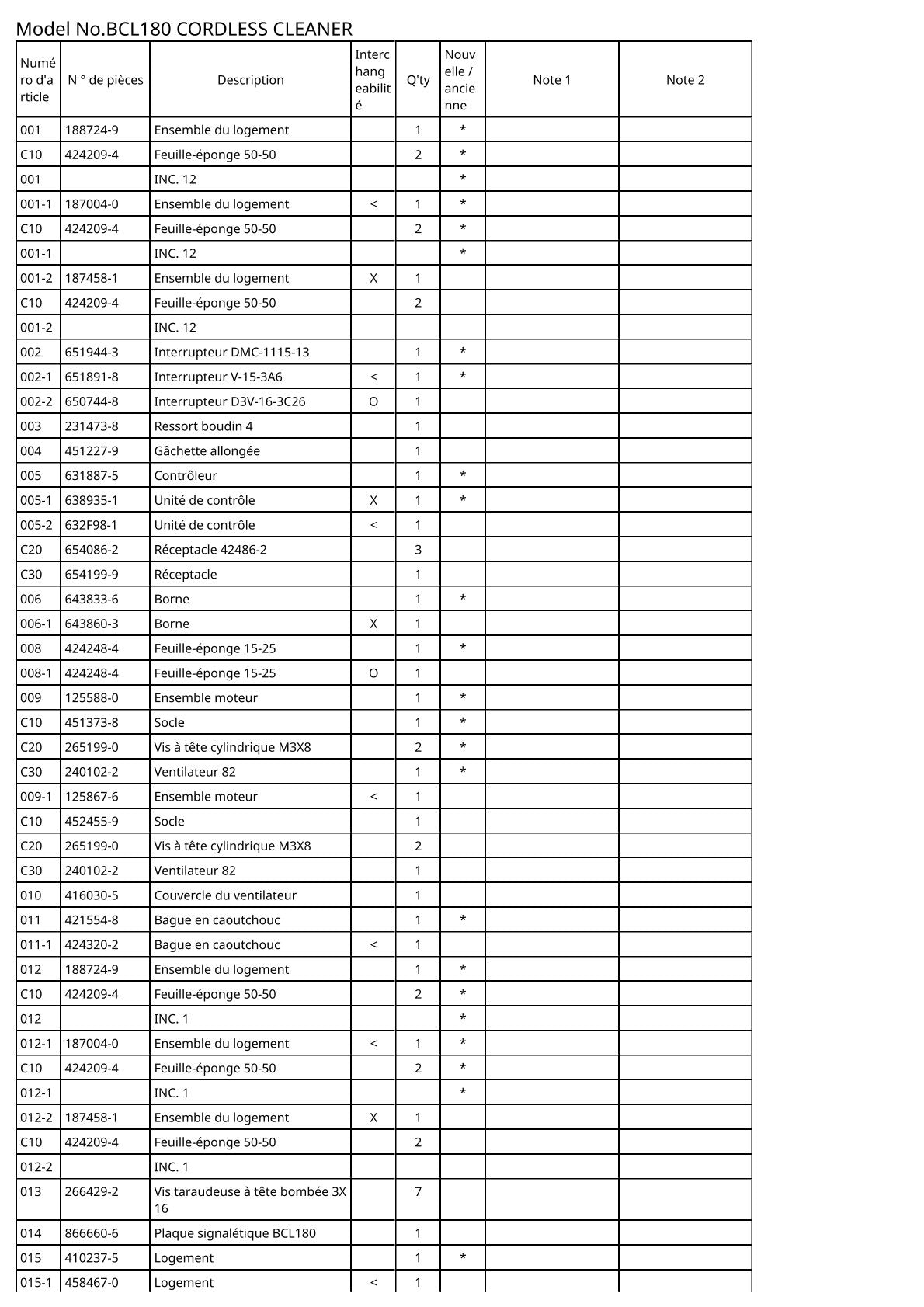 Vue éclatée Makita BCL180 - page 2