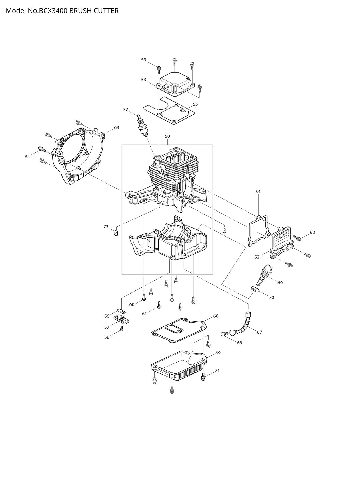 Vue éclatée Makita BCX3400 - page 1