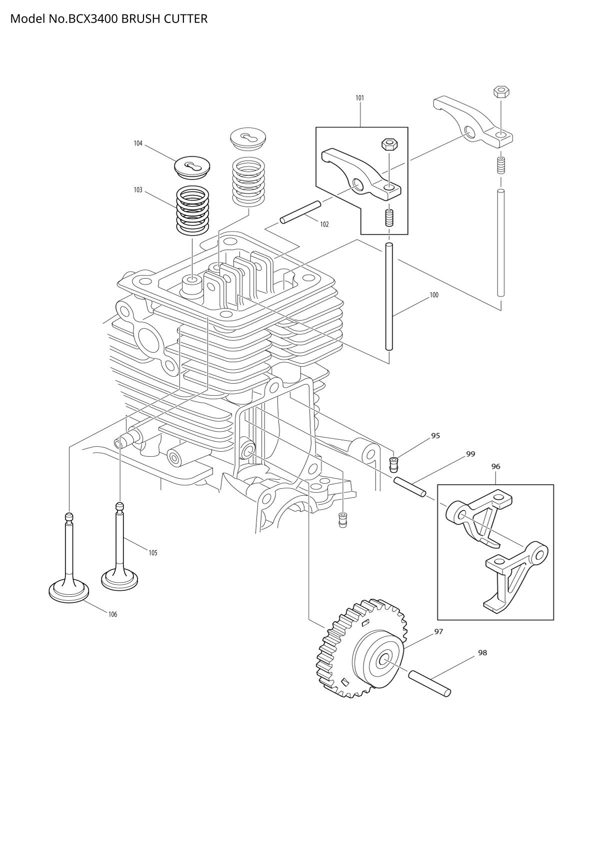 Vue éclatée Makita BCX3400 - page 3