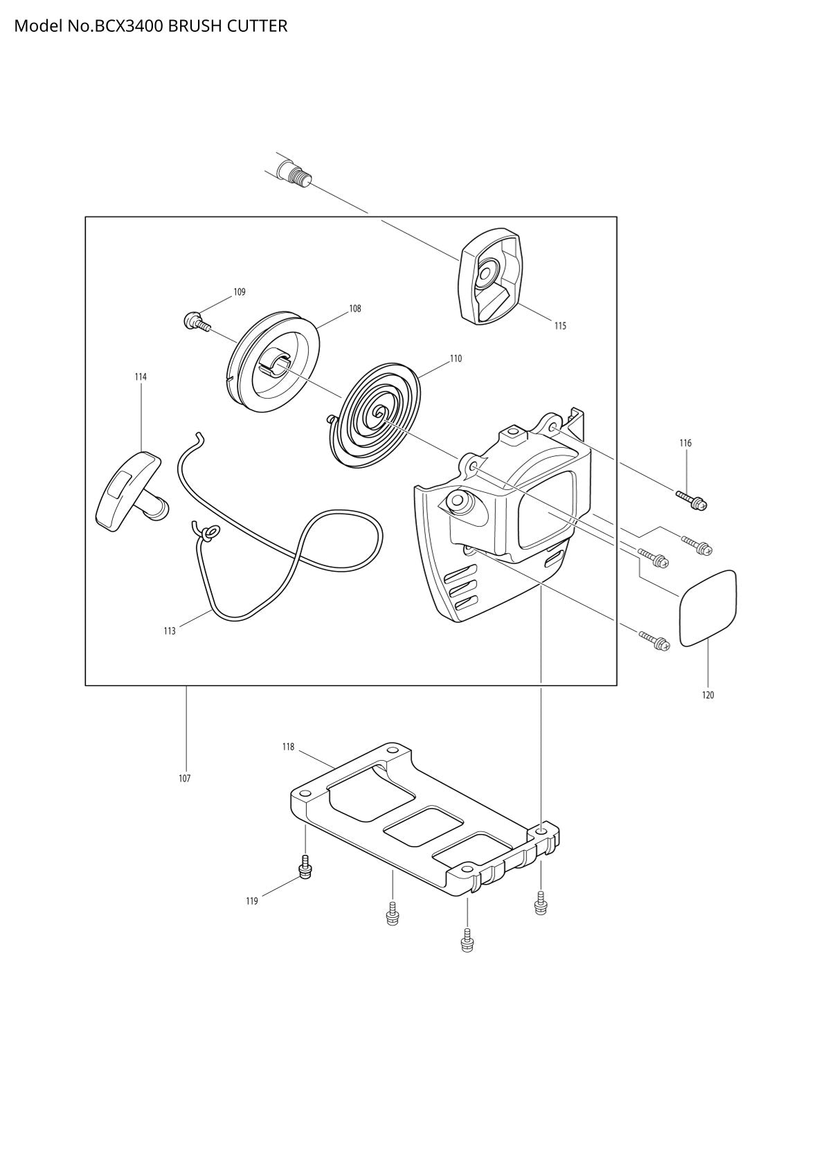 Vue éclatée Makita BCX3400 - page 4
