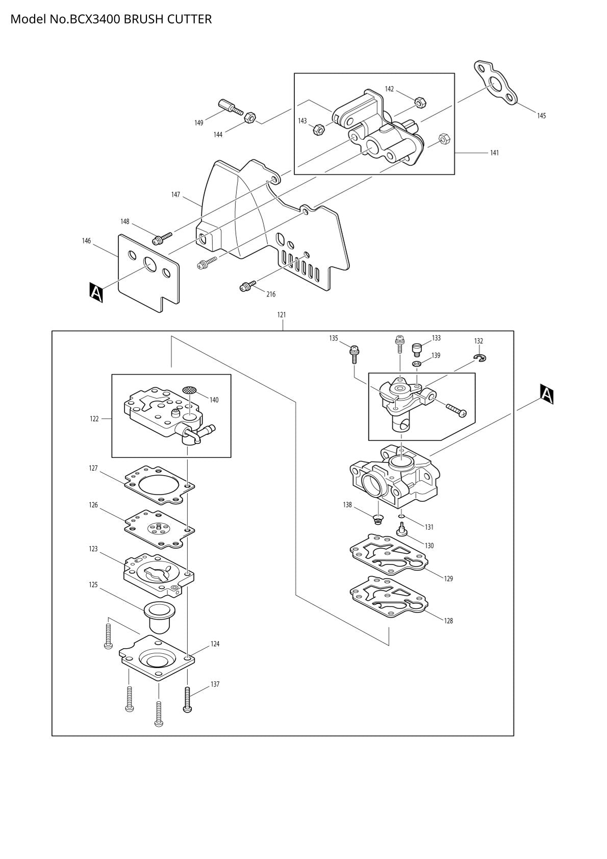 Vue éclatée Makita BCX3400 - page 5