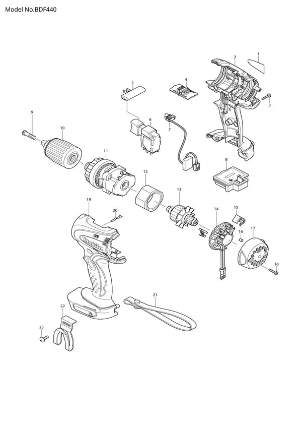 Pièces détachées perceuse-visseuse Makita BDF440
