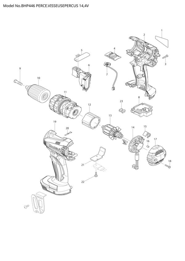 Pièces détachées perceuse à percussion Makita BHP446