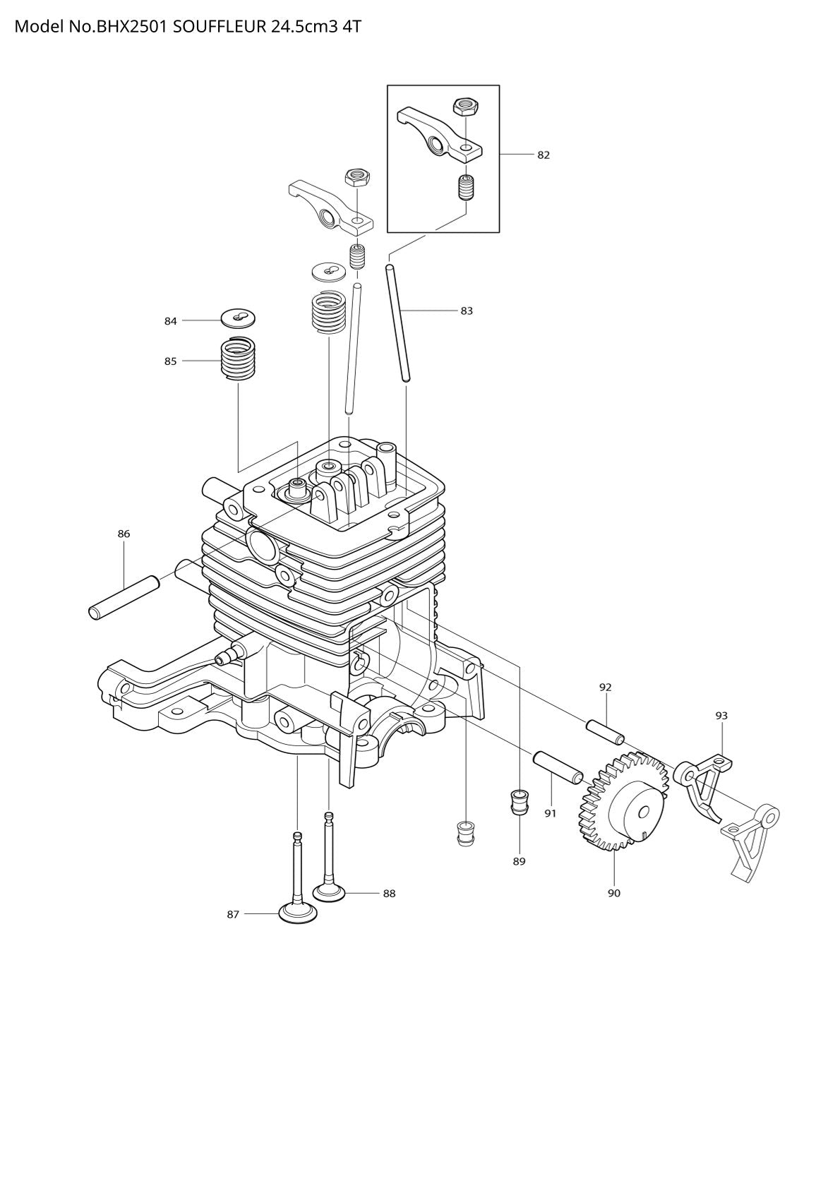 Vue éclatée Makita BHX2501 - page 4