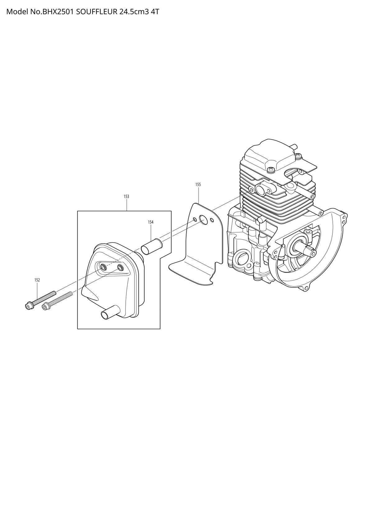 Vue éclatée Makita BHX2501 - page 8