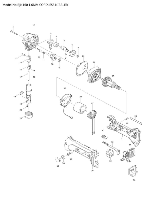 Pièces détachées grignoteuse Makita BJN160