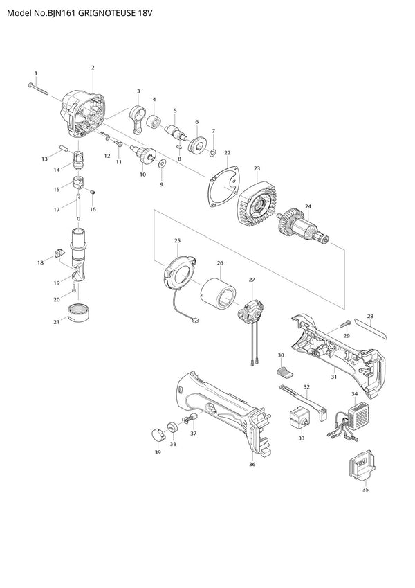 Pièces détachées grignoteuse Makita BJN161