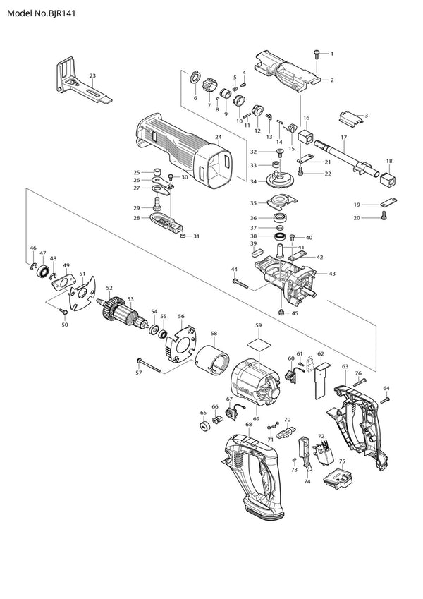 Pièces détachées scie récipro Makita BJR141