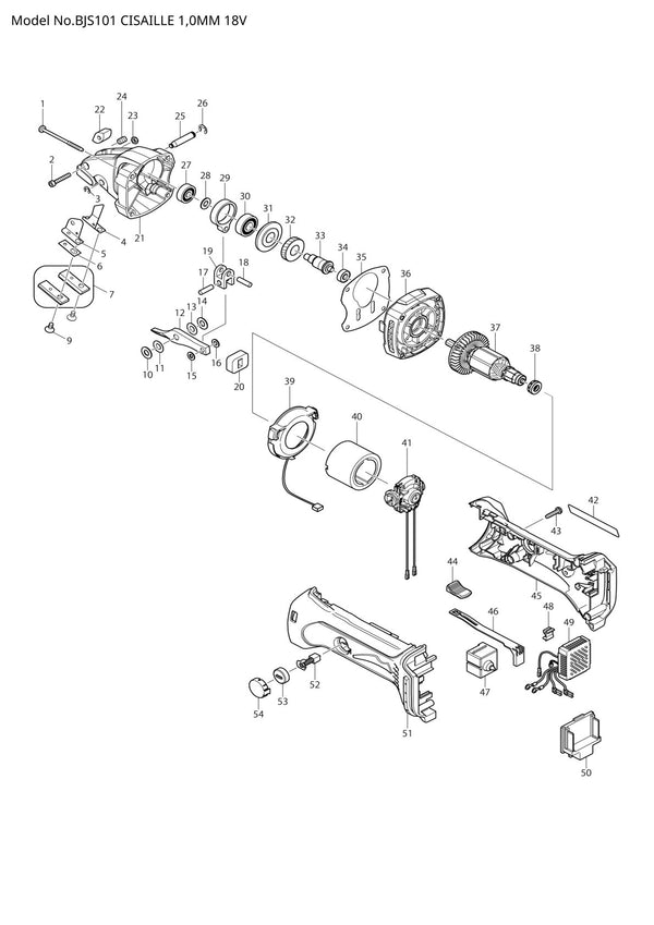 Pièces détachées cisaille Makita BJS101