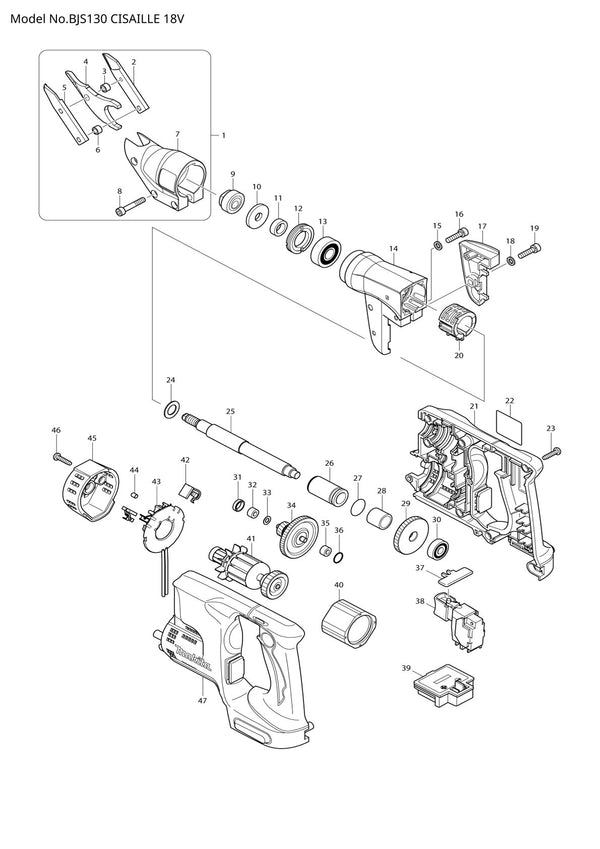 Pièces détachées cisaille Makita BJS130