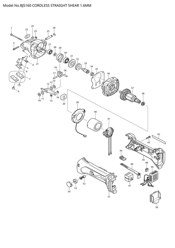 Pièces détachées cisaille Makita BJS160