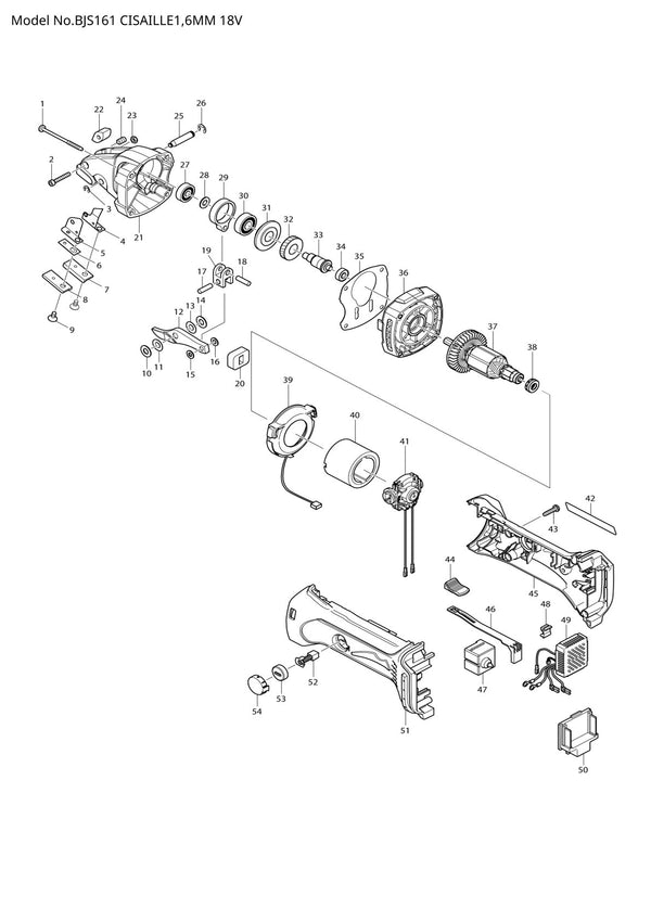 Pièces détachées cisaille Makita BJS161