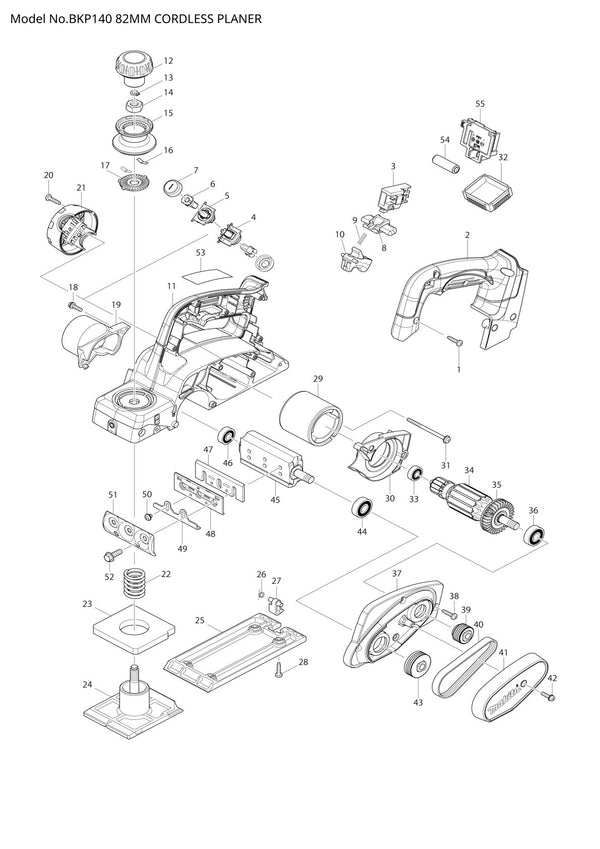 Pièces détachées rabot Makita BKP140