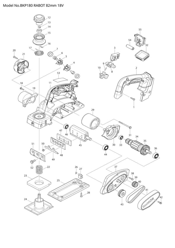 Pièces détachées rabot Makita BKP180