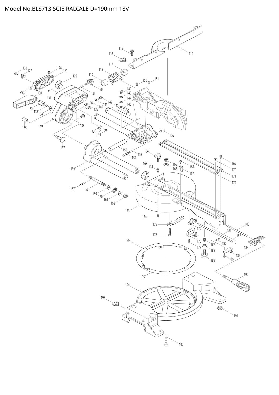 Pièces détachées batterie Makita BLS713