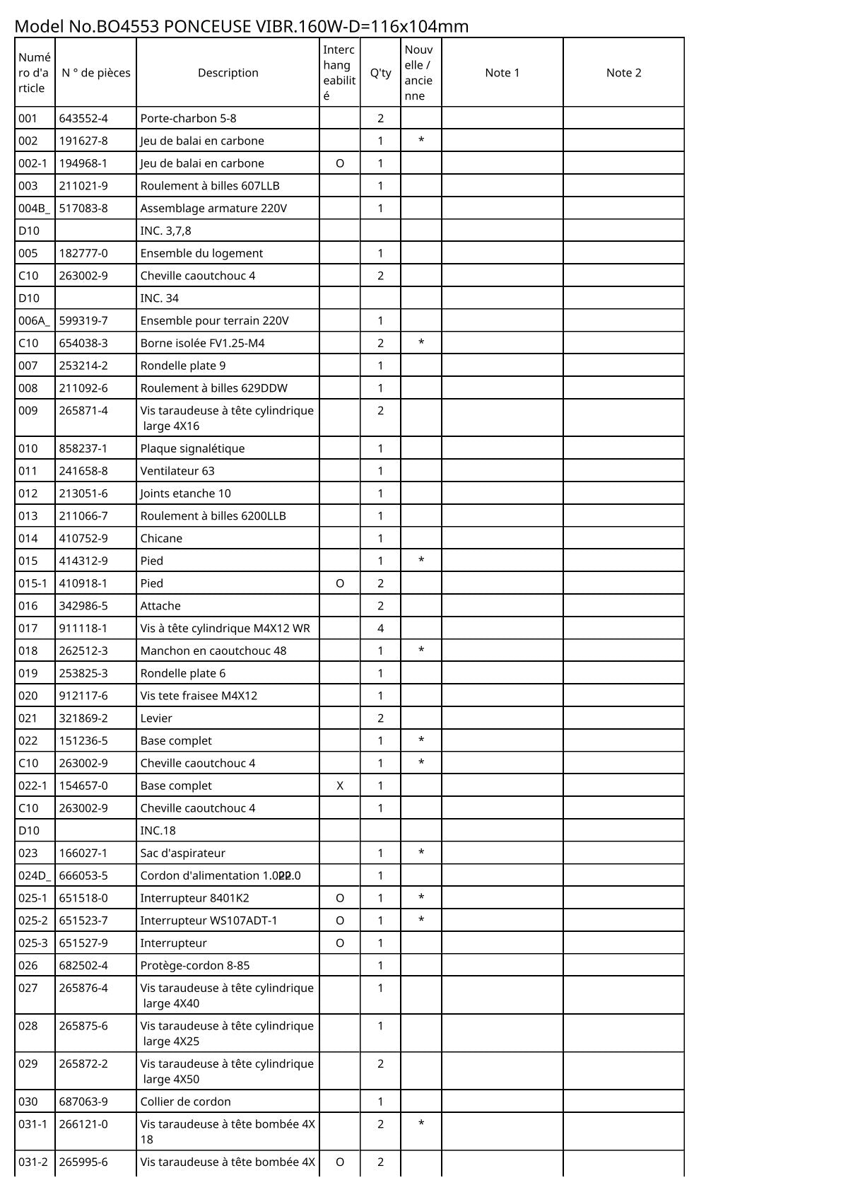 Vue éclatée Makita BO4553 - page 2
