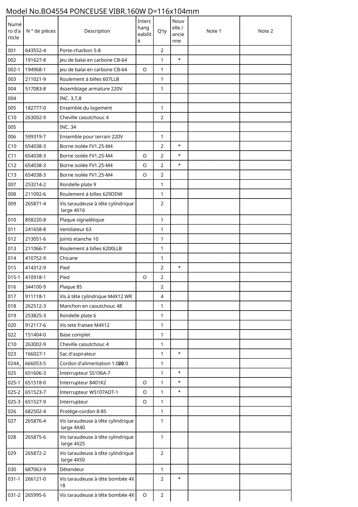 Vue éclatée Makita BO4554 - page 2