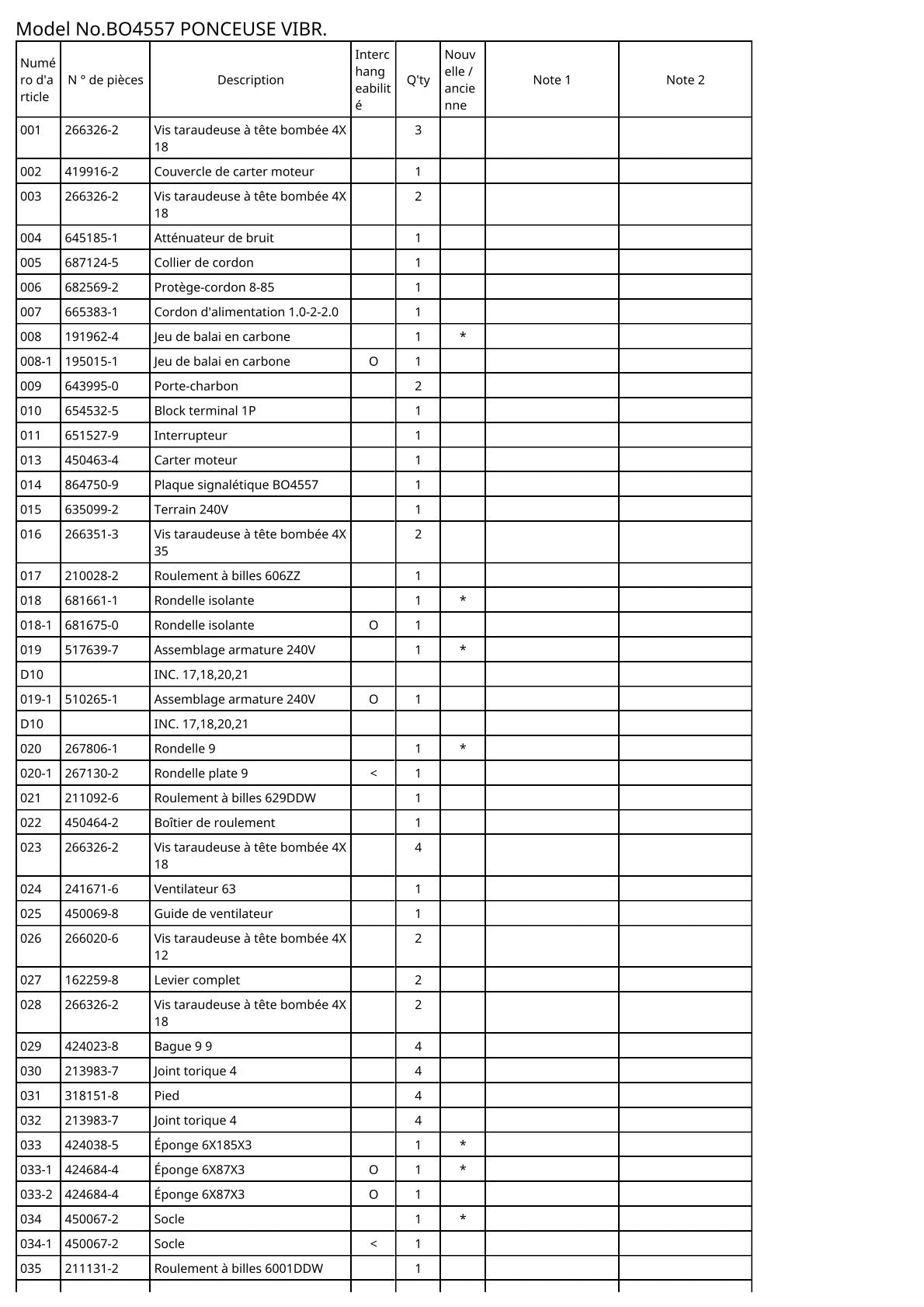 Vue éclatée Makita BO4557 - page 2