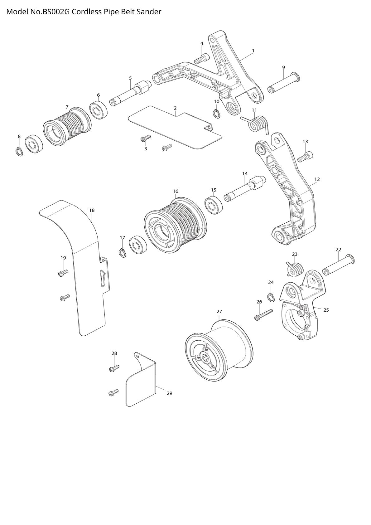 Vue éclatée Makita BS002G - page 1