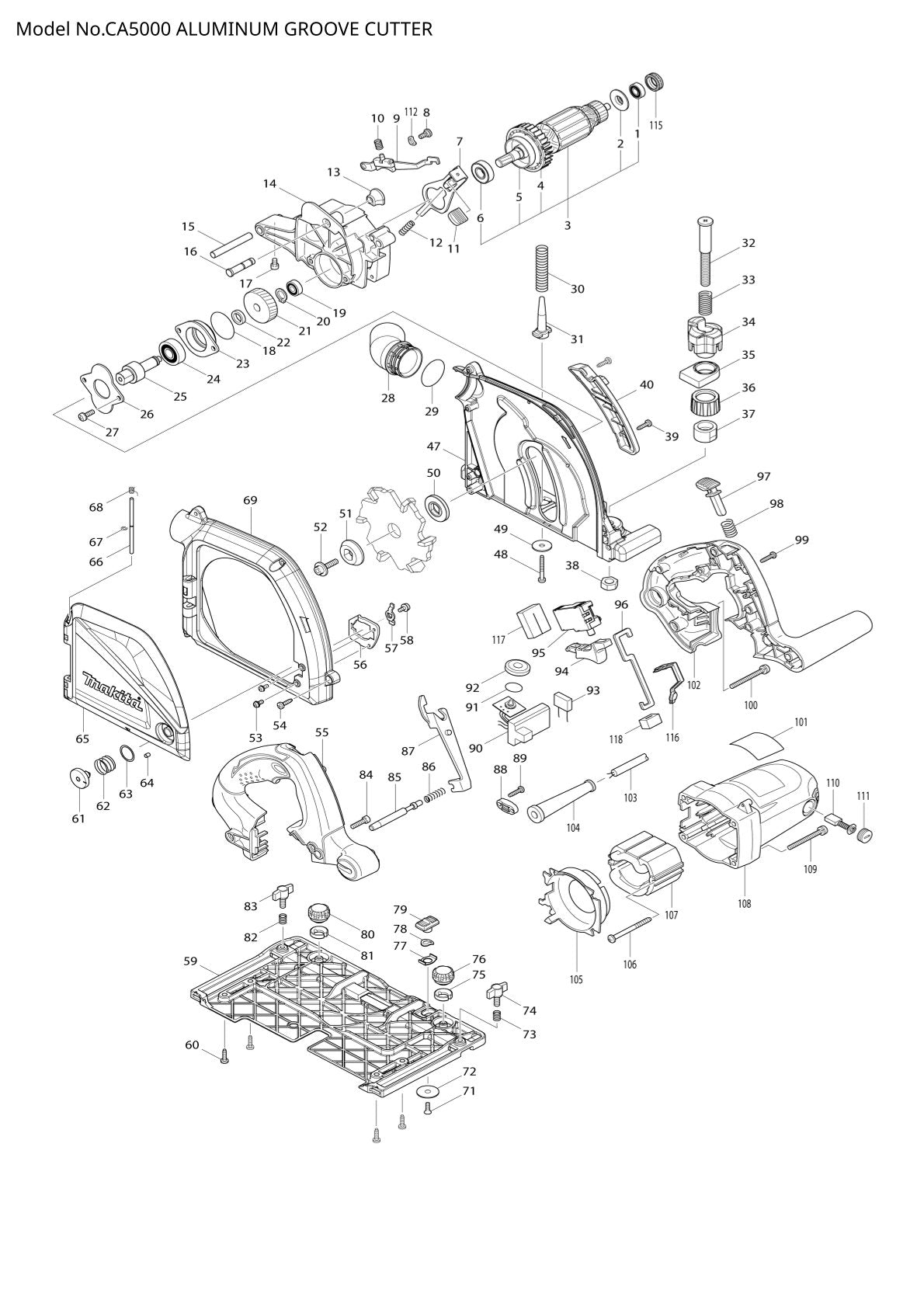 Vue éclatée Makita CA5000 - page 1