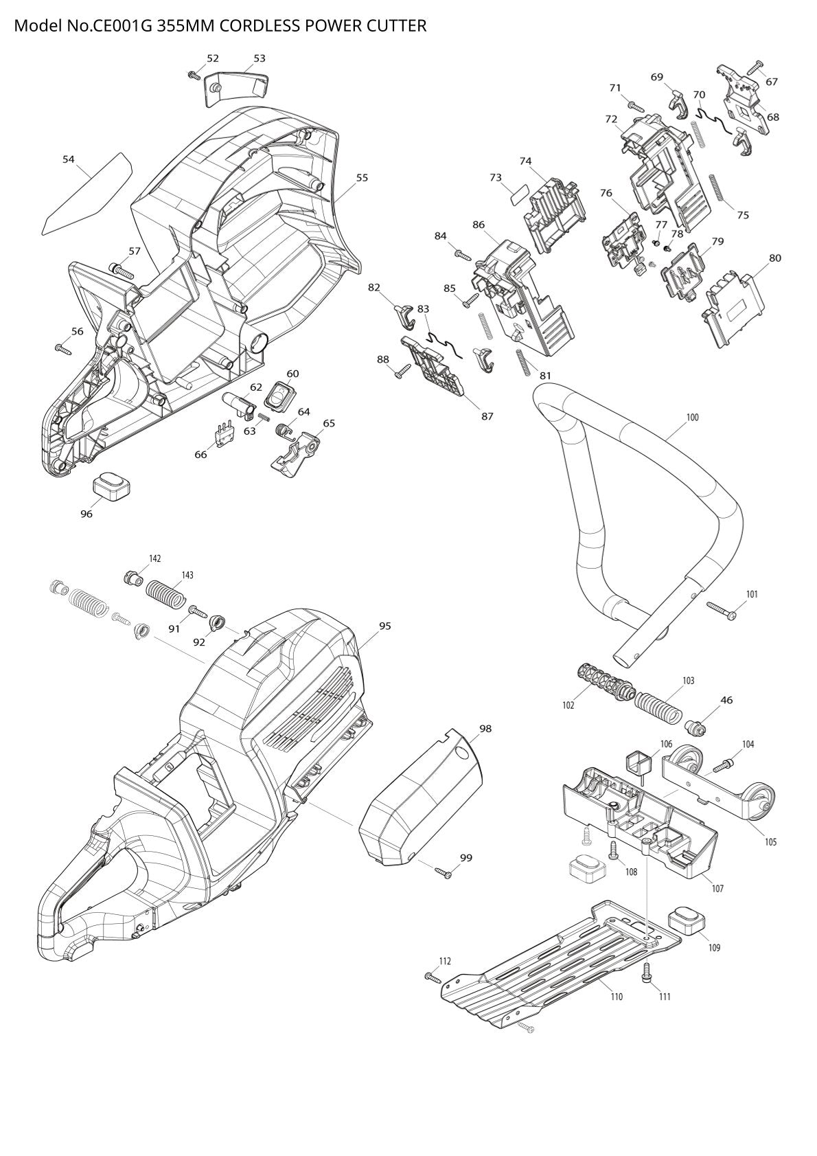 Vue éclatée Makita CE001G - page 2