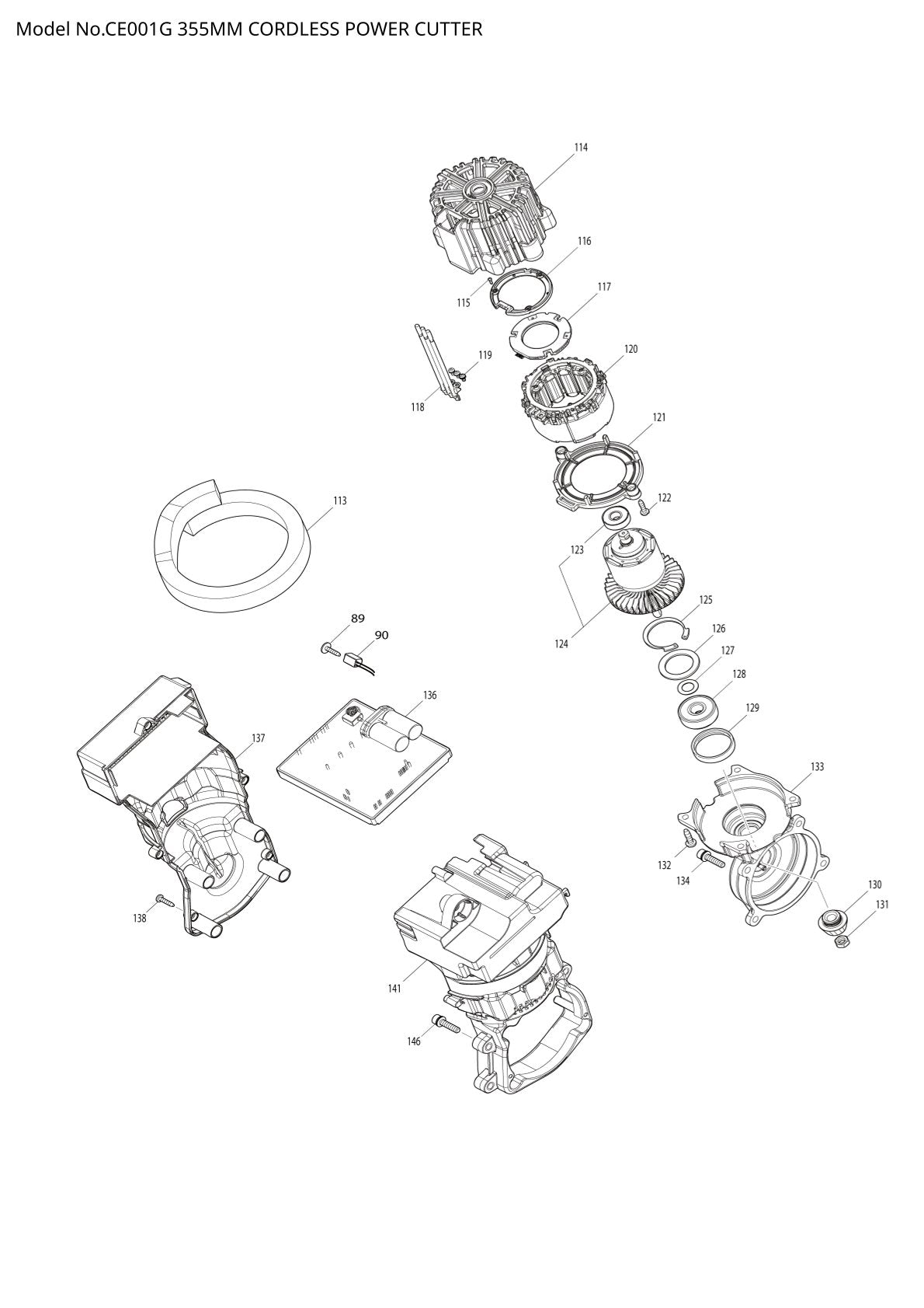 Vue éclatée Makita CE001G - page 3