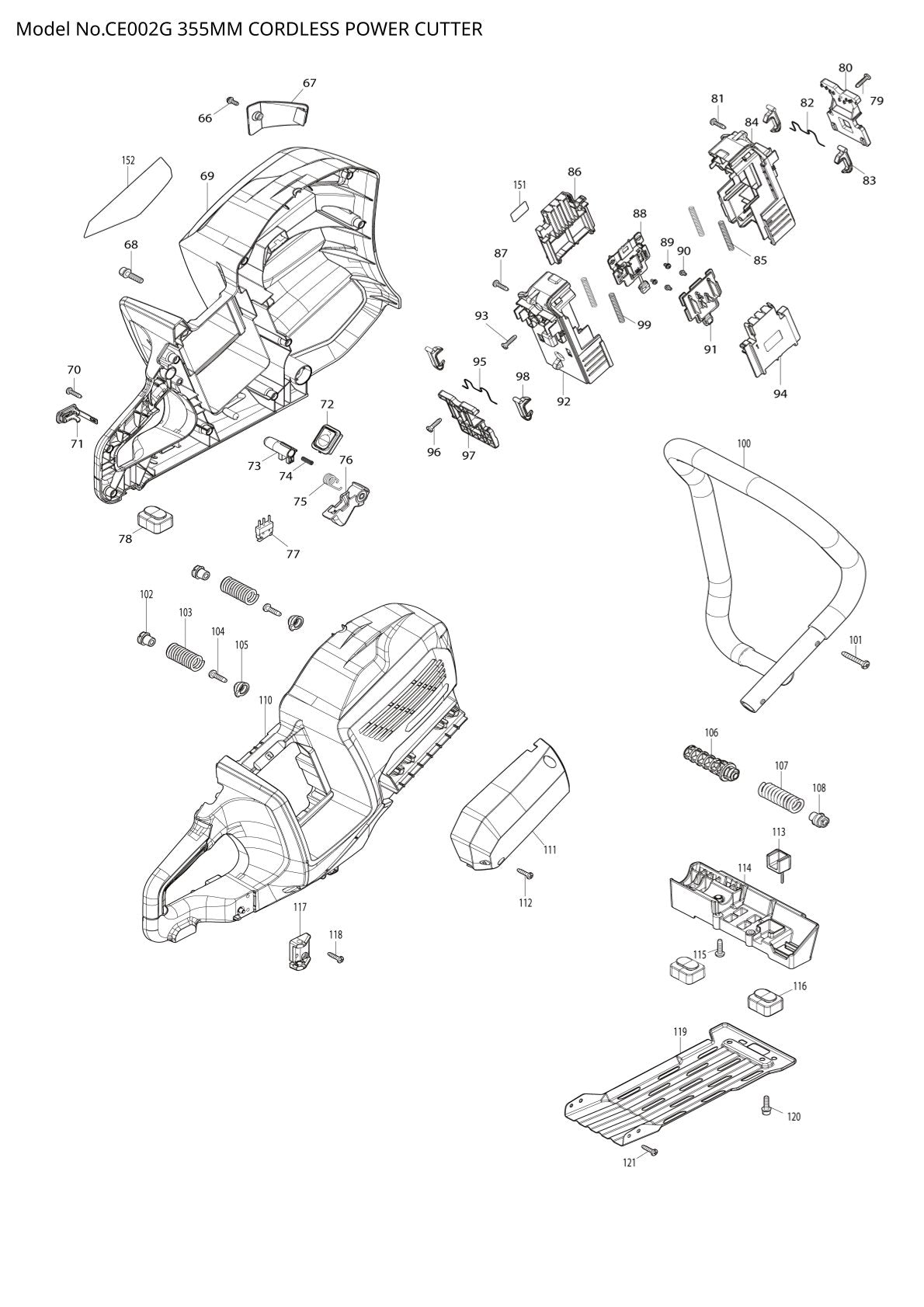 Vue éclatée Makita CE002G - page 2