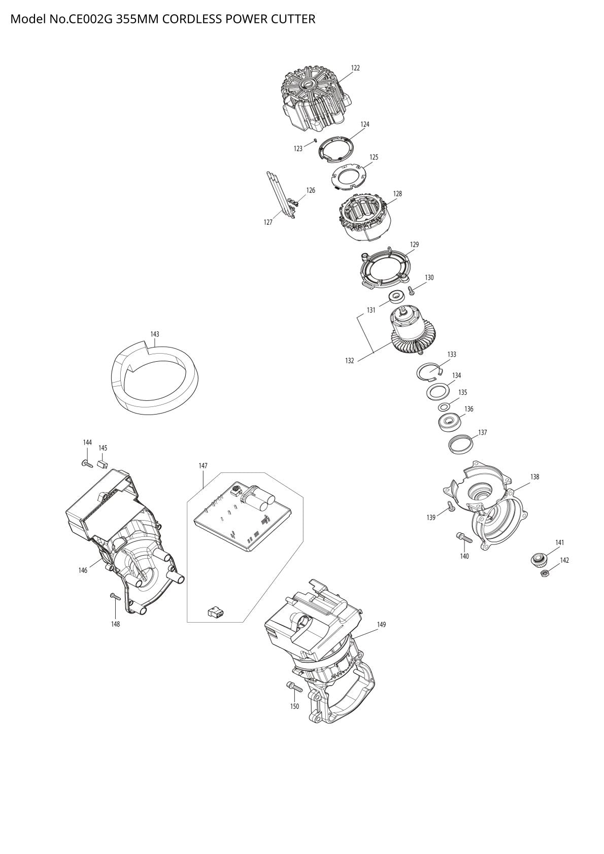 Vue éclatée Makita CE002G - page 3