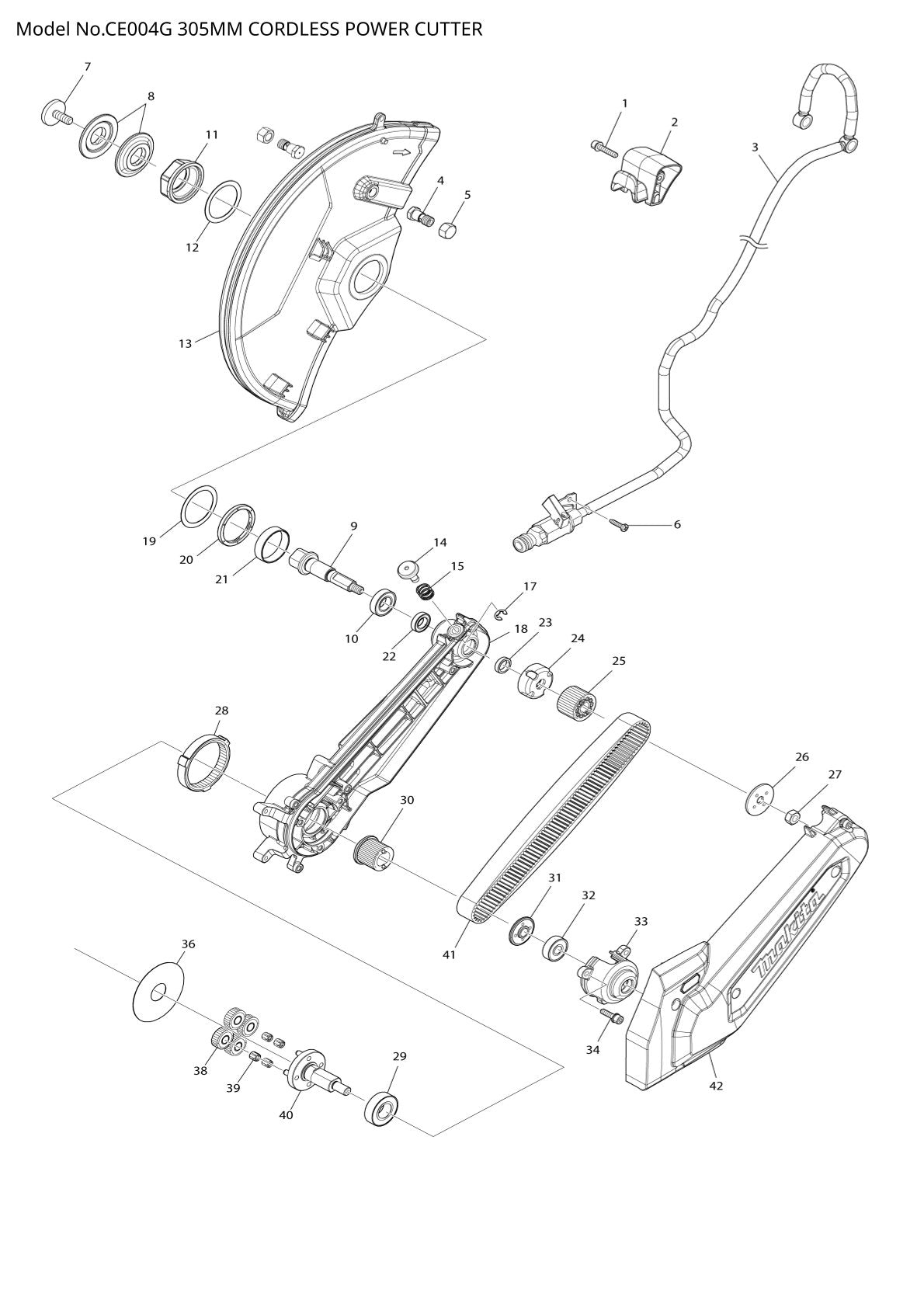 Vue éclatée Makita CE004G - page 1