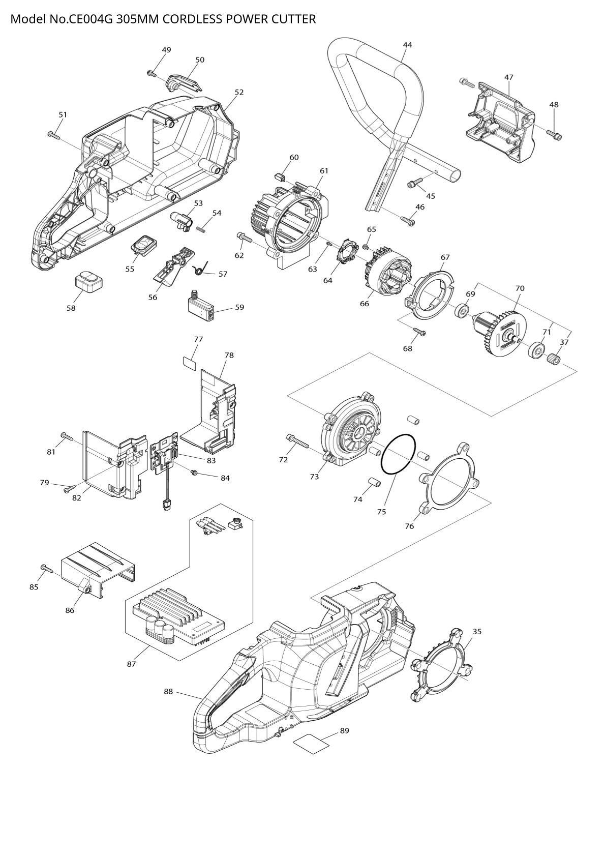 Vue éclatée Makita CE004G - page 2
