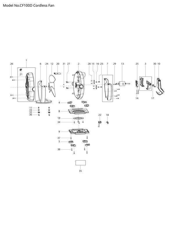 Vue éclatée Makita CF100D - page 1