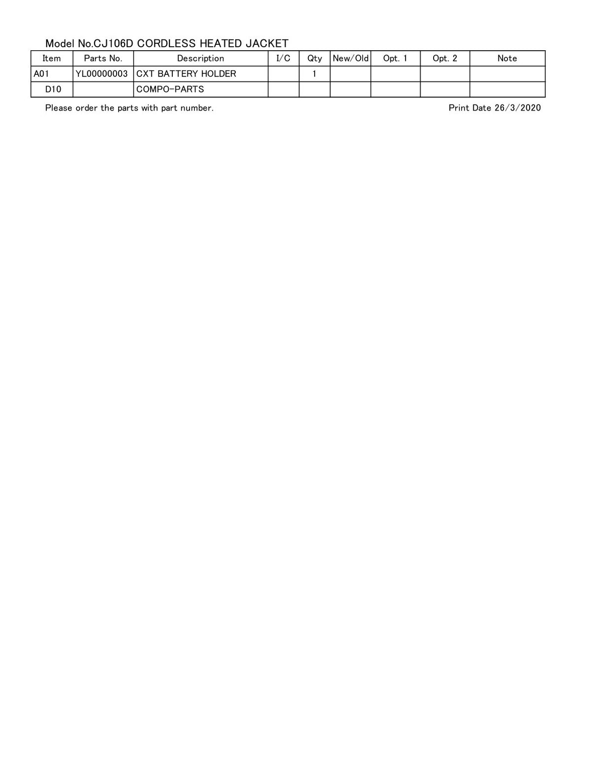 Vue éclatée Makita CJ106D - page 2