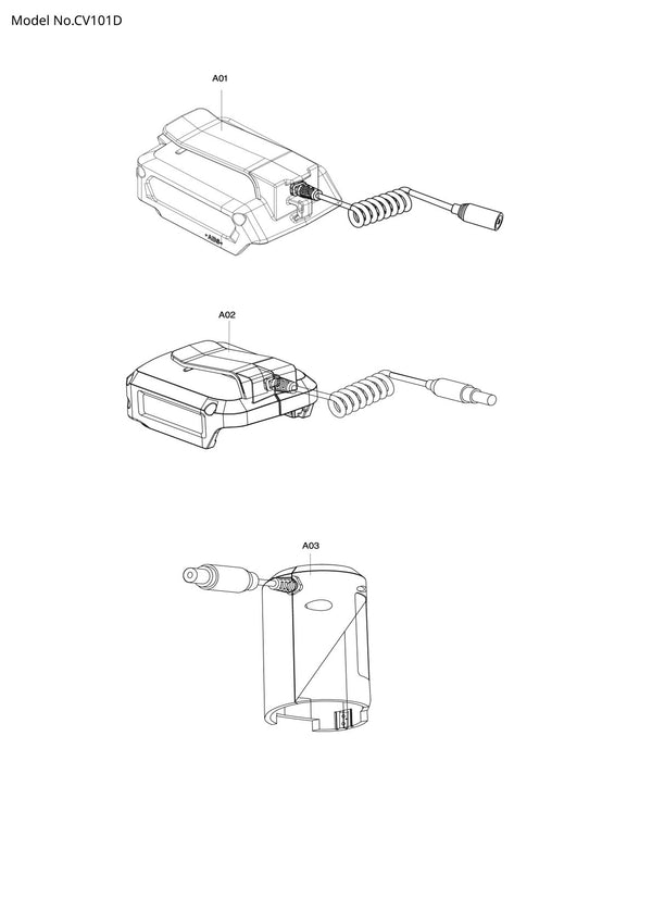 Vue éclatée Makita CV101D - page 1