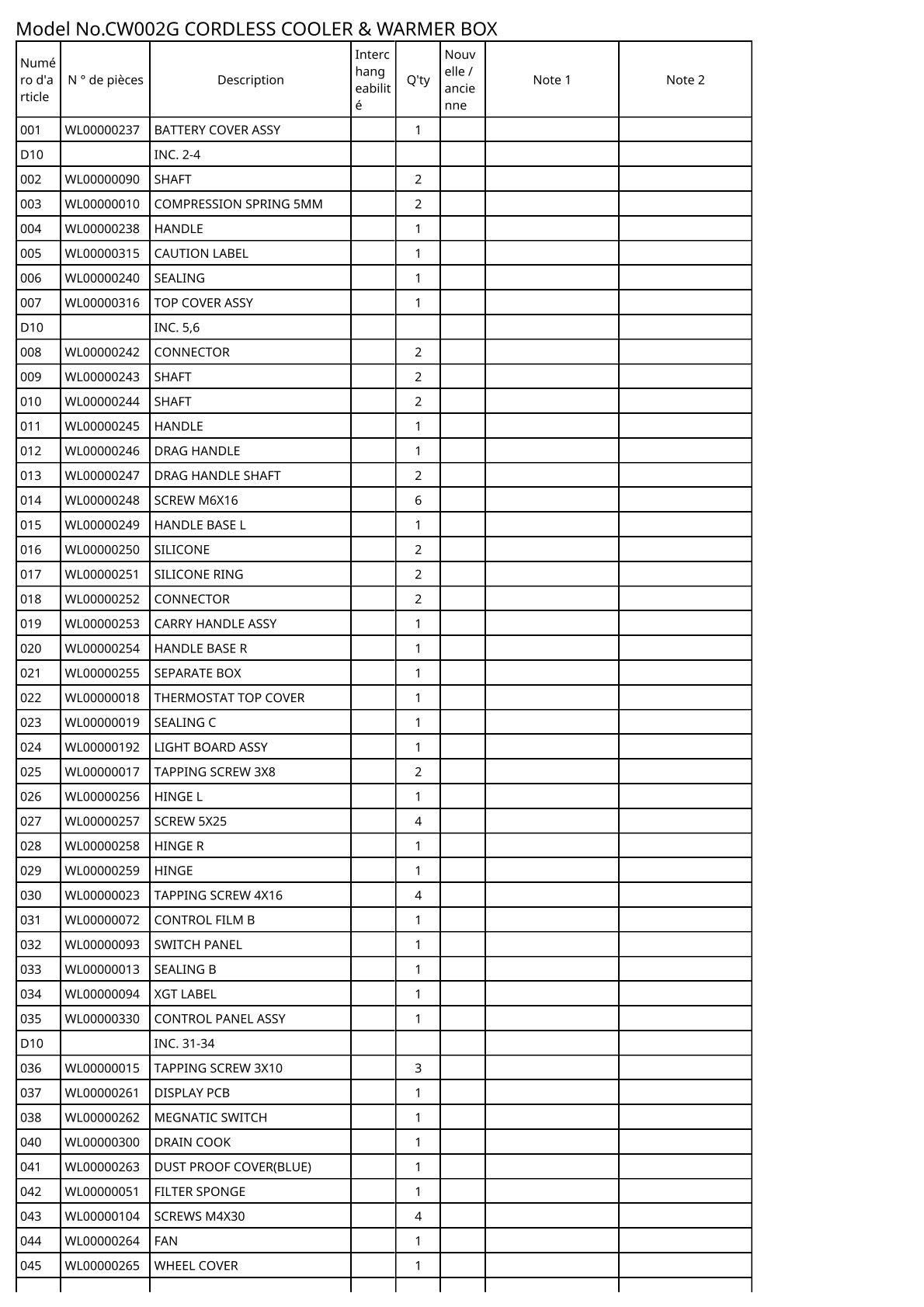 Vue éclatée Makita CW002G - page 2