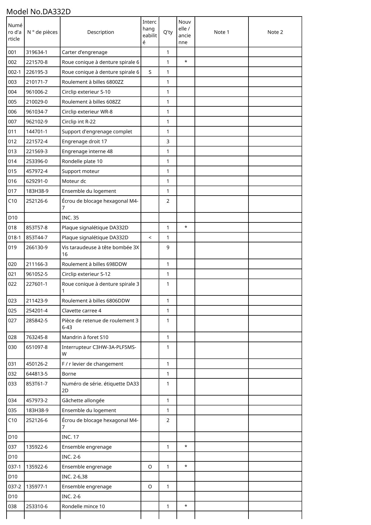 Vue éclatée Makita DA332D - page 2