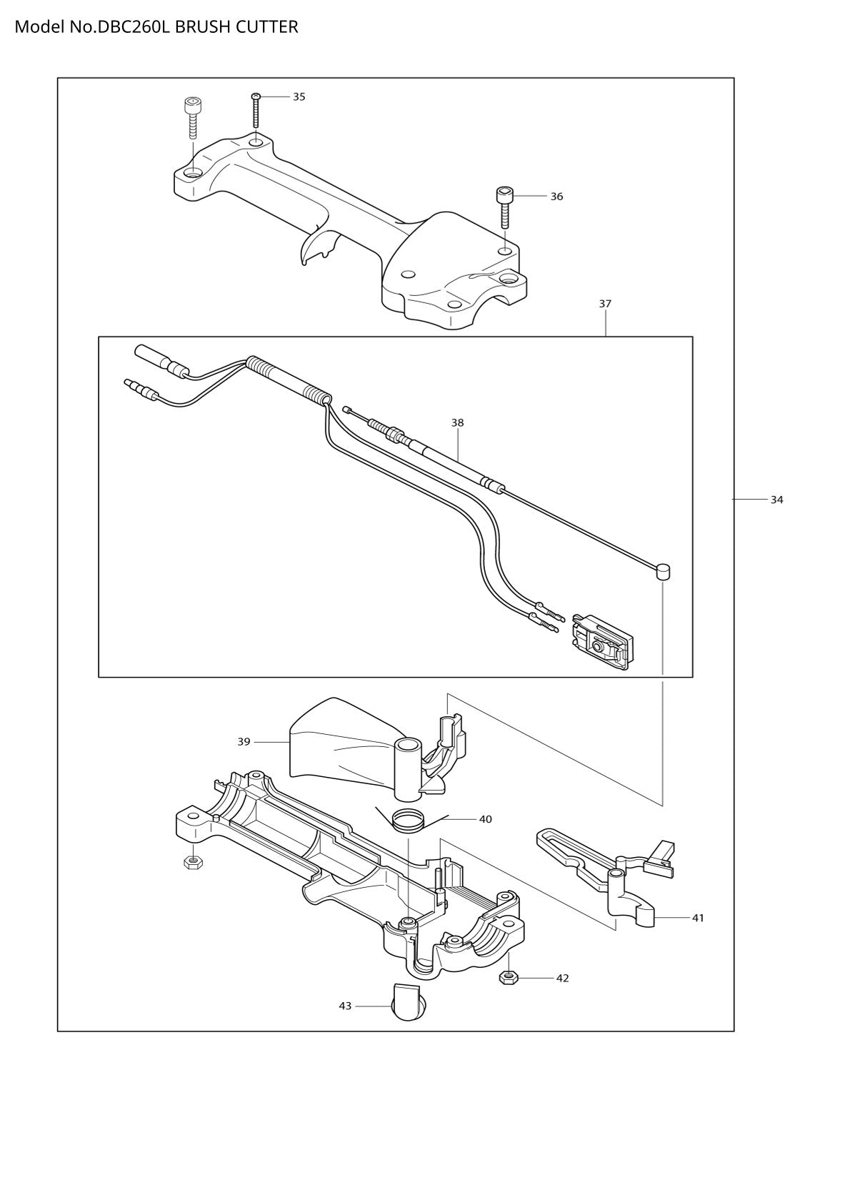 Vue éclatée Makita DBC260L - page 2