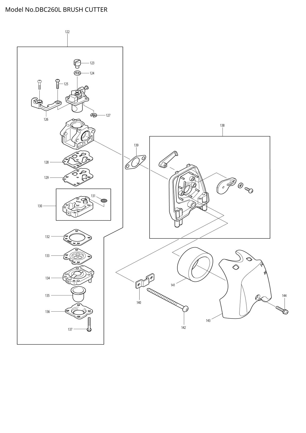 Vue éclatée Makita DBC260L - page 4