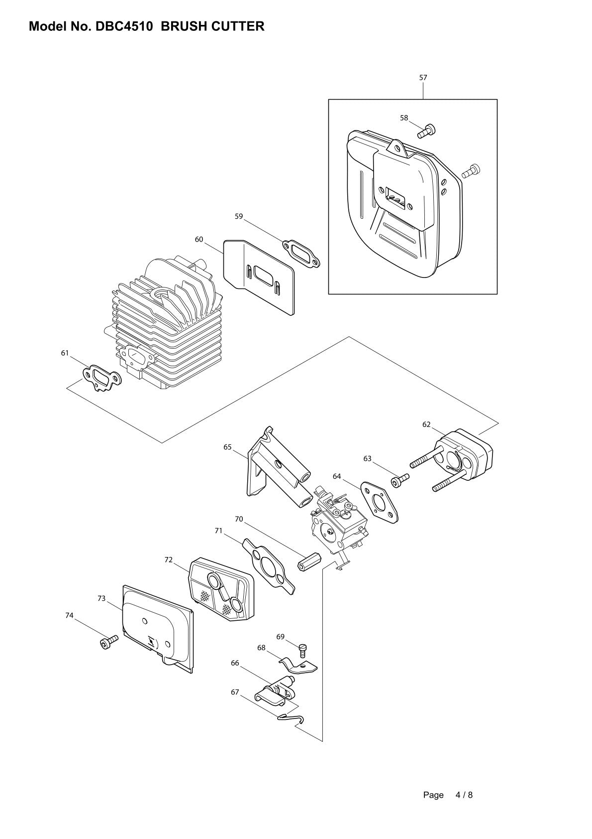 Vue éclatée Makita DBC4510 - page 4
