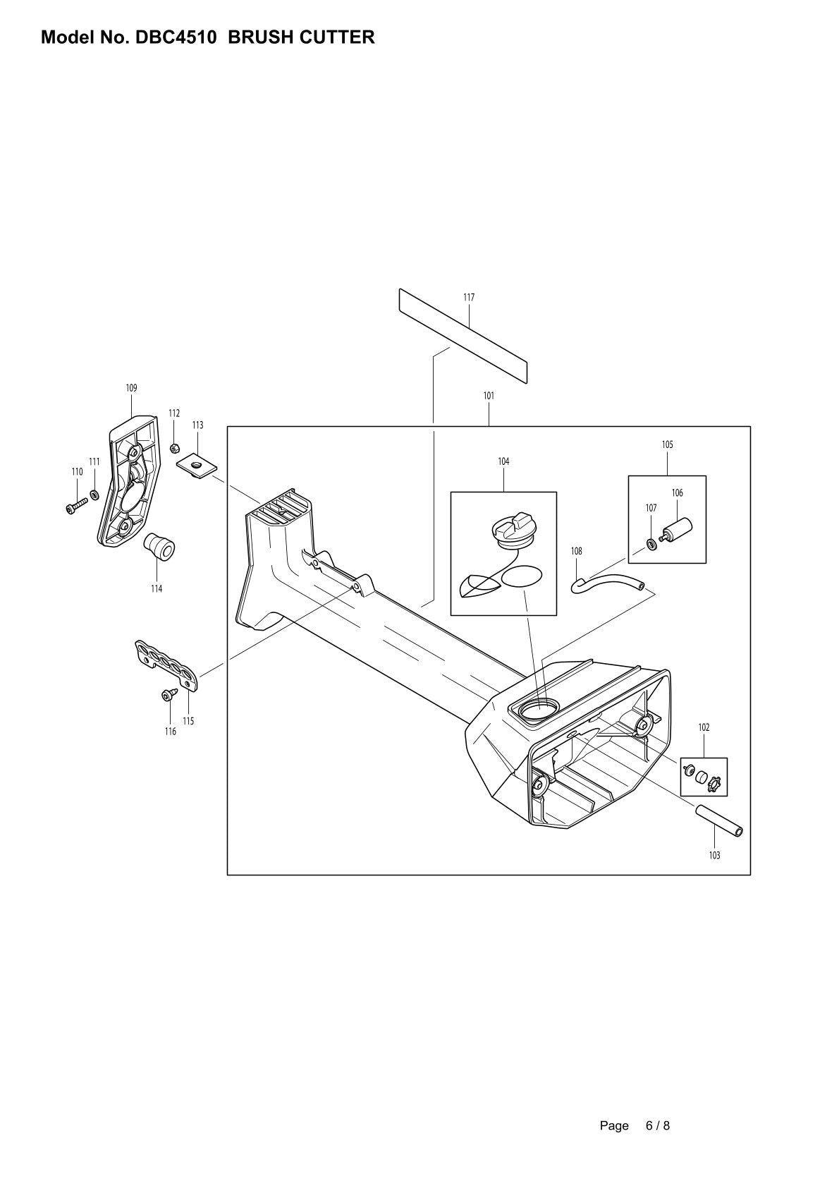 Vue éclatée Makita DBC4510 - page 6