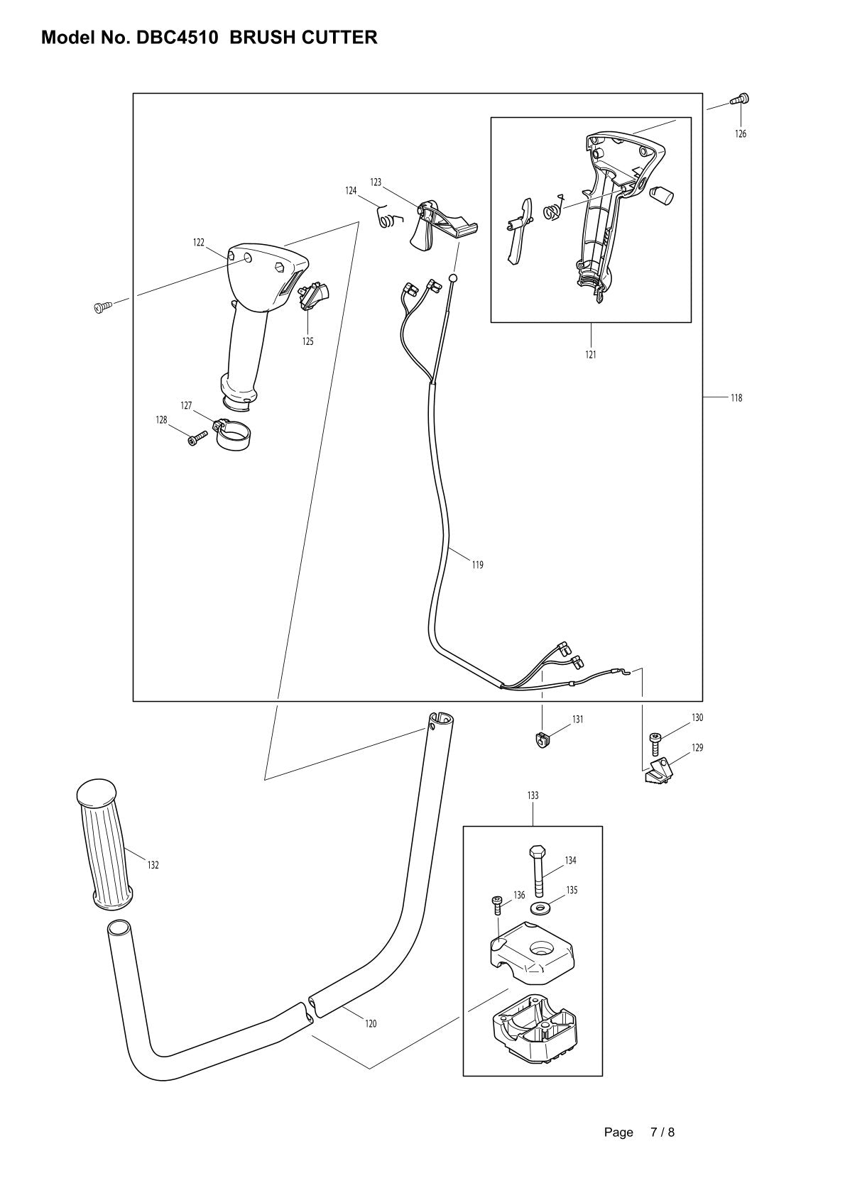 Vue éclatée Makita DBC4510 - page 7