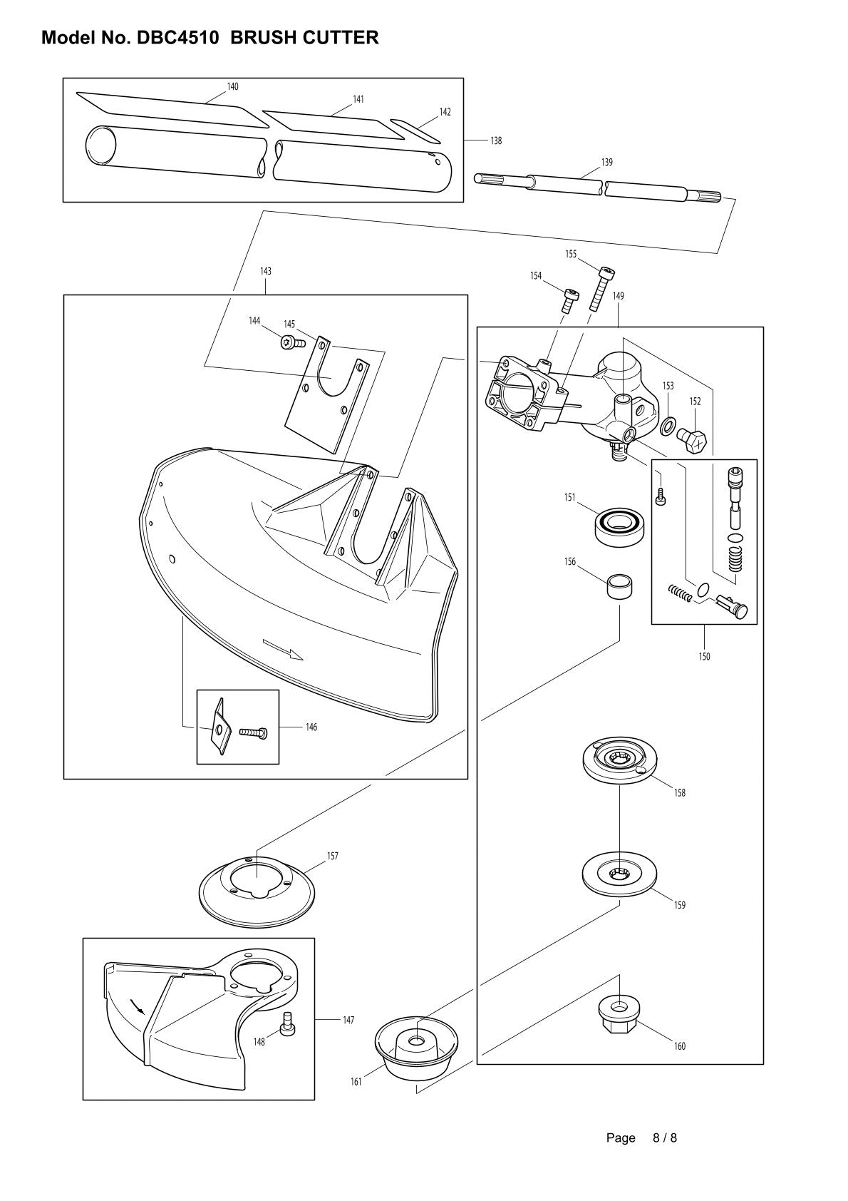 Vue éclatée Makita DBC4510 - page 8