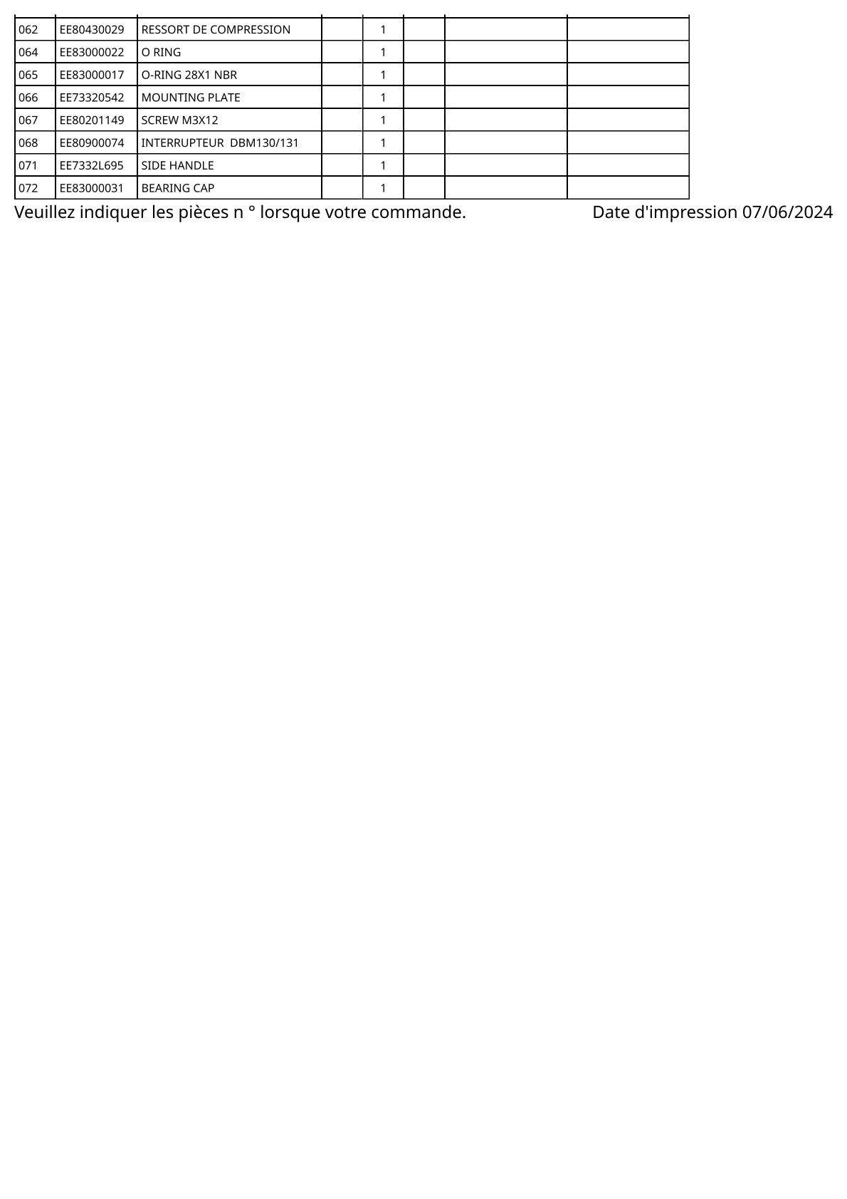 Vue éclatée Makita DBM130 - page 3