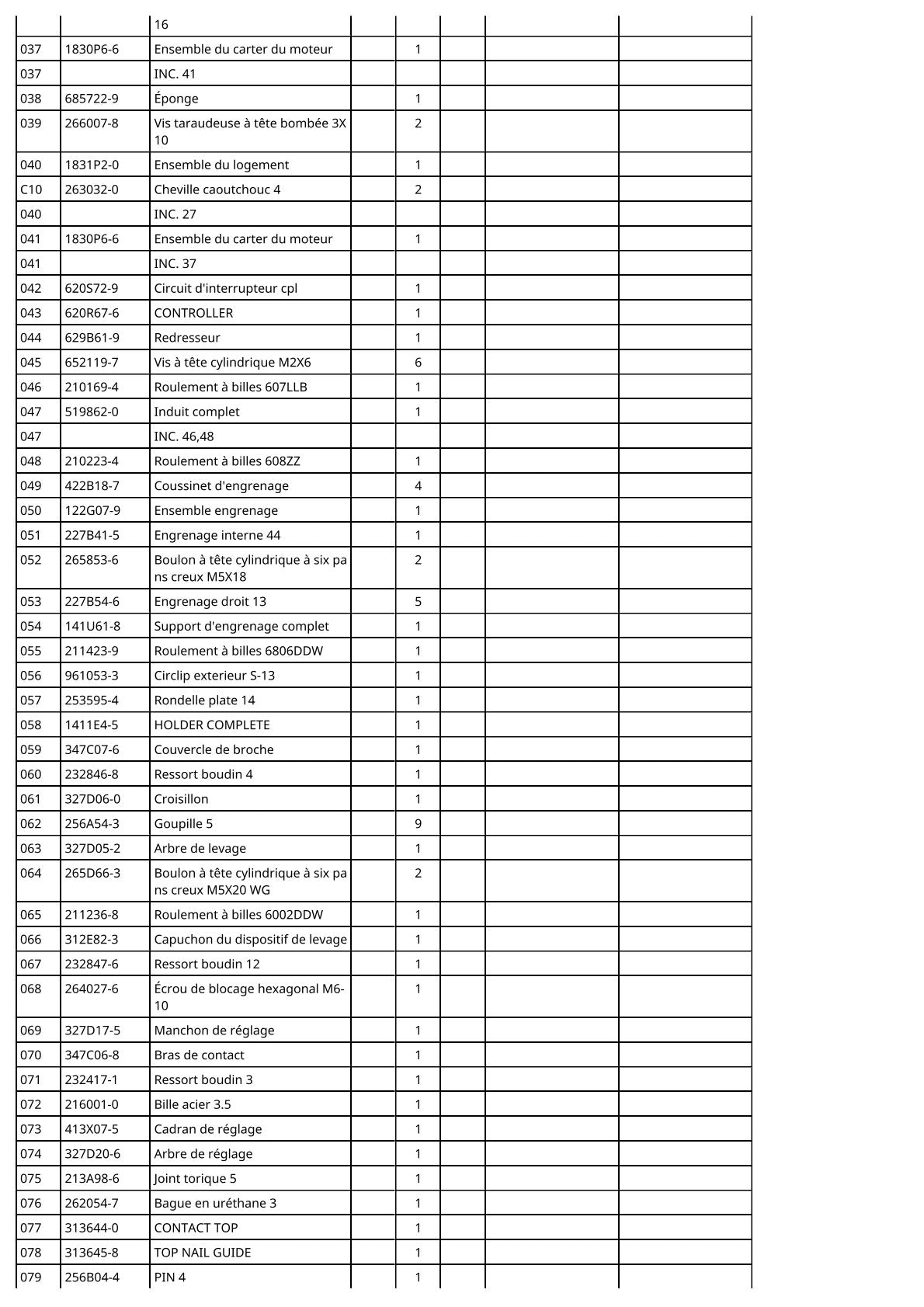 Vue éclatée Makita DBN640 - page 3