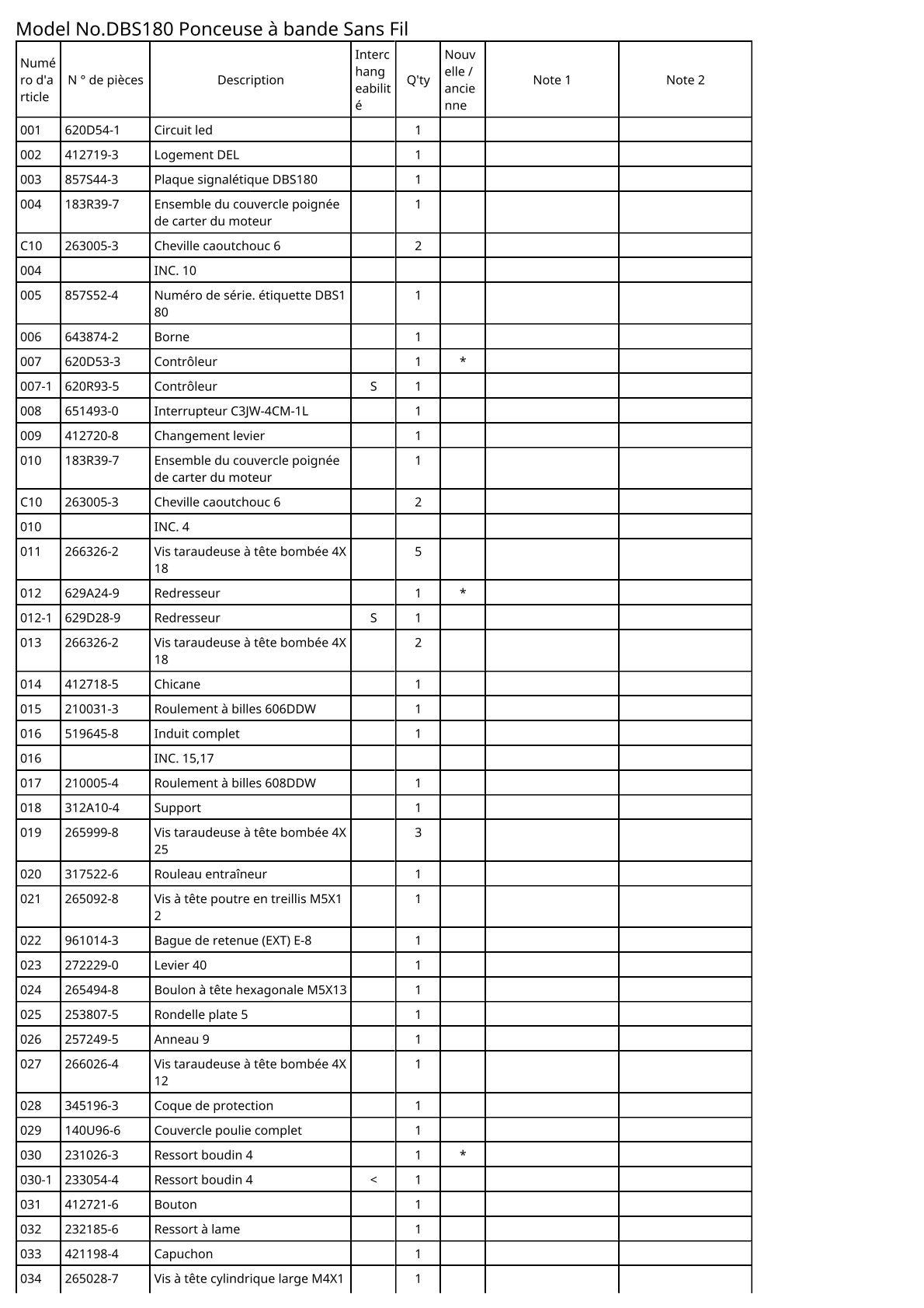 Vue éclatée Makita DBS180 - page 2