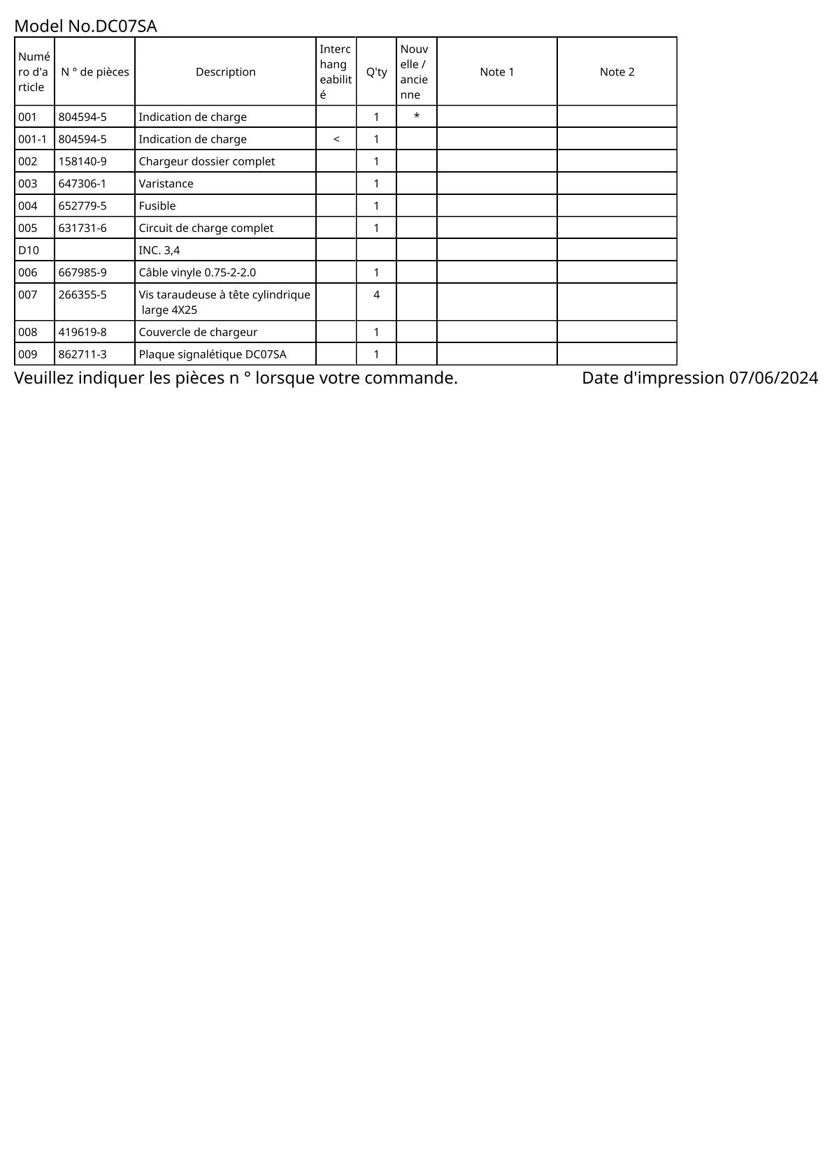 Vue éclatée Makita DC07SA - page 2