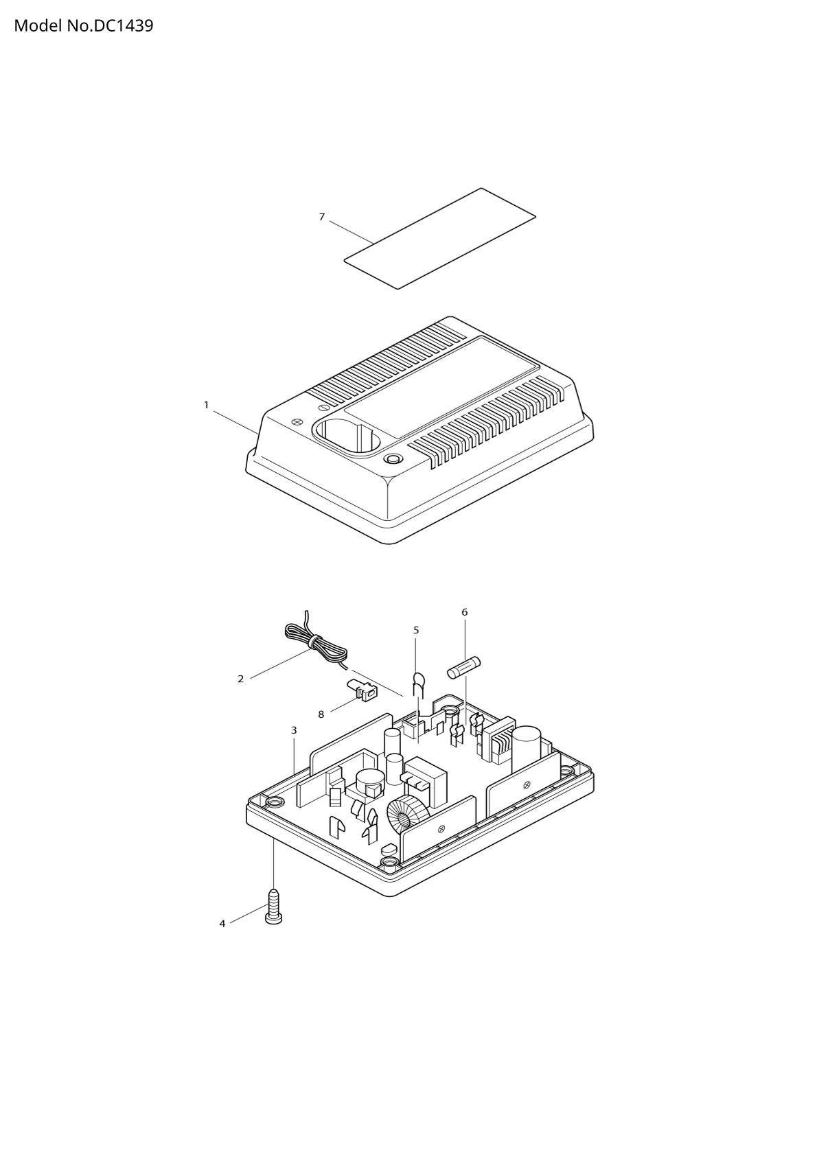 Vue éclatée Makita DC1439 - page 1