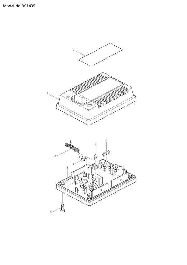 Vue éclatée Makita DC1439 - page 1