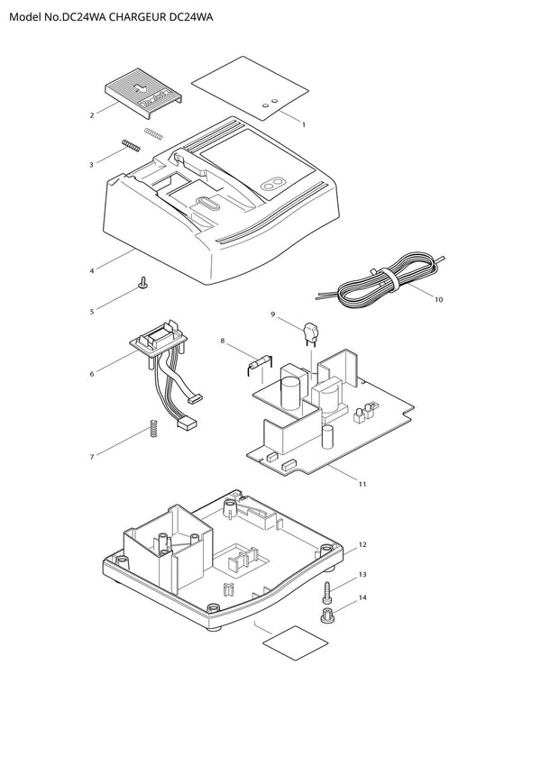 Vue éclatée Makita DC24WA - page 1