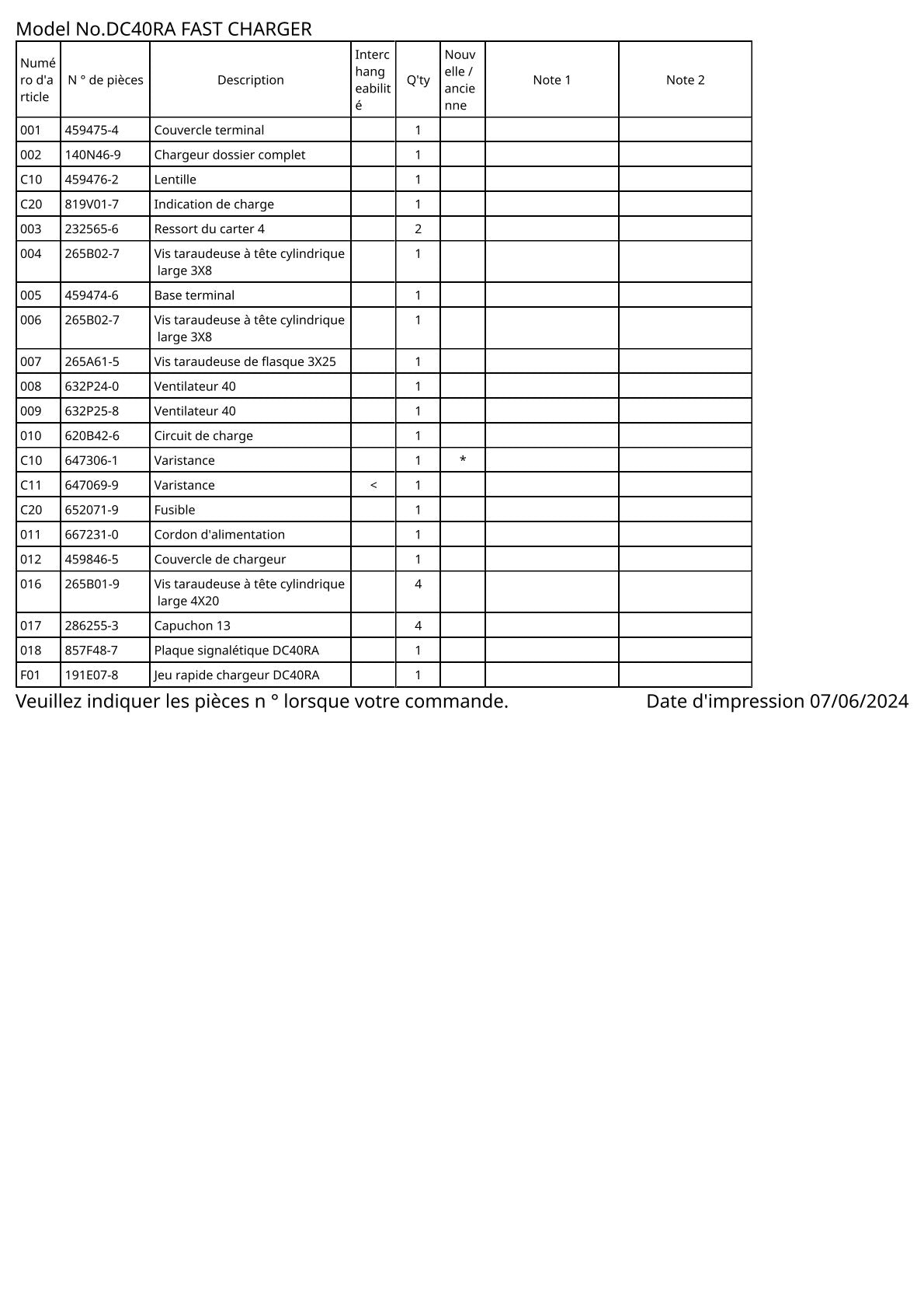 Vue éclatée Makita DC40RA - page 2